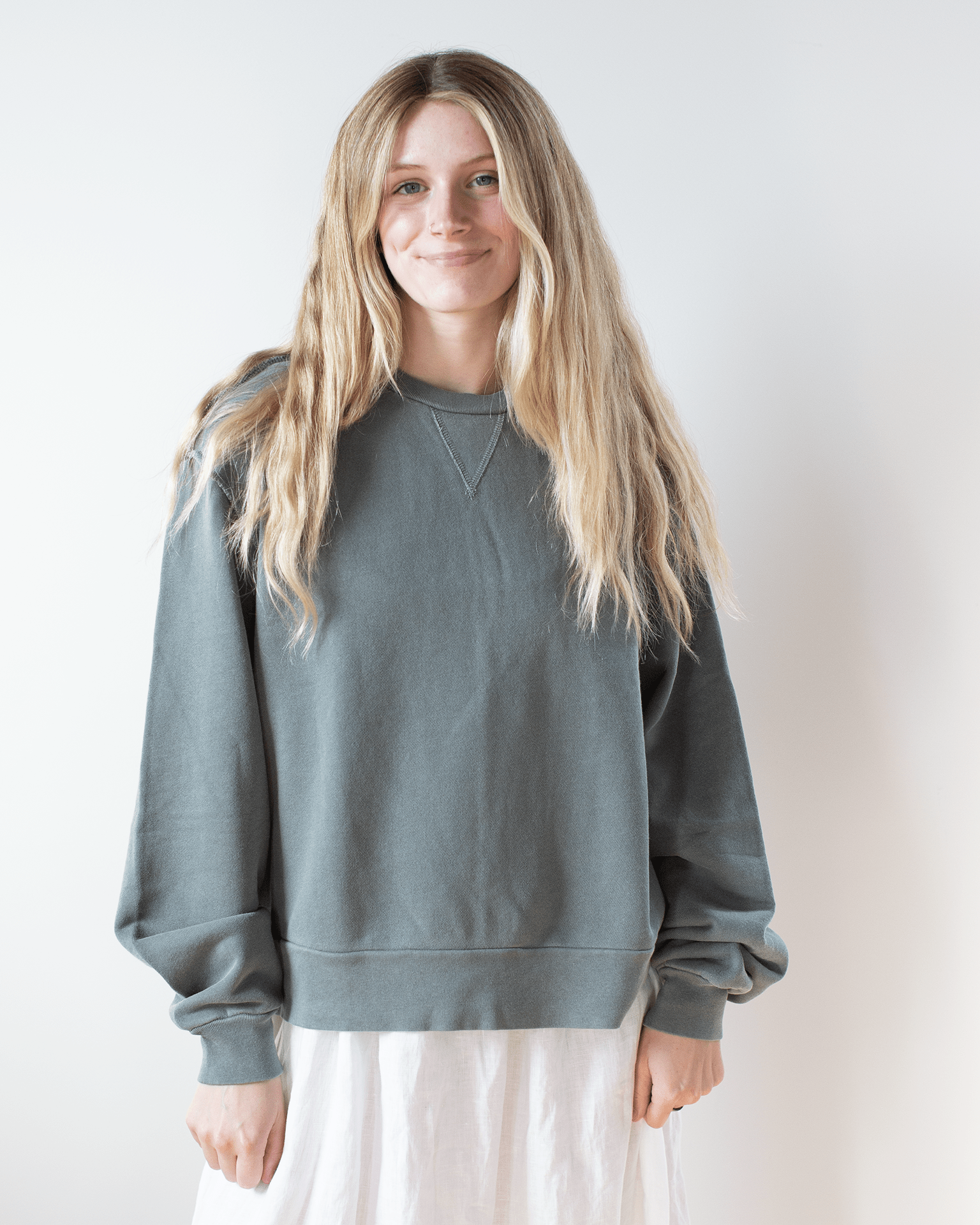 NSF Clothing Hayes Oversize Crew Sweatshirt in Faded Olive