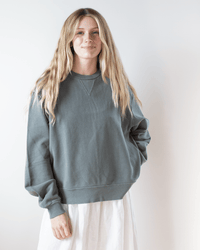 NSF Clothing Hayes Oversize Crew Sweatshirt in Faded Olive