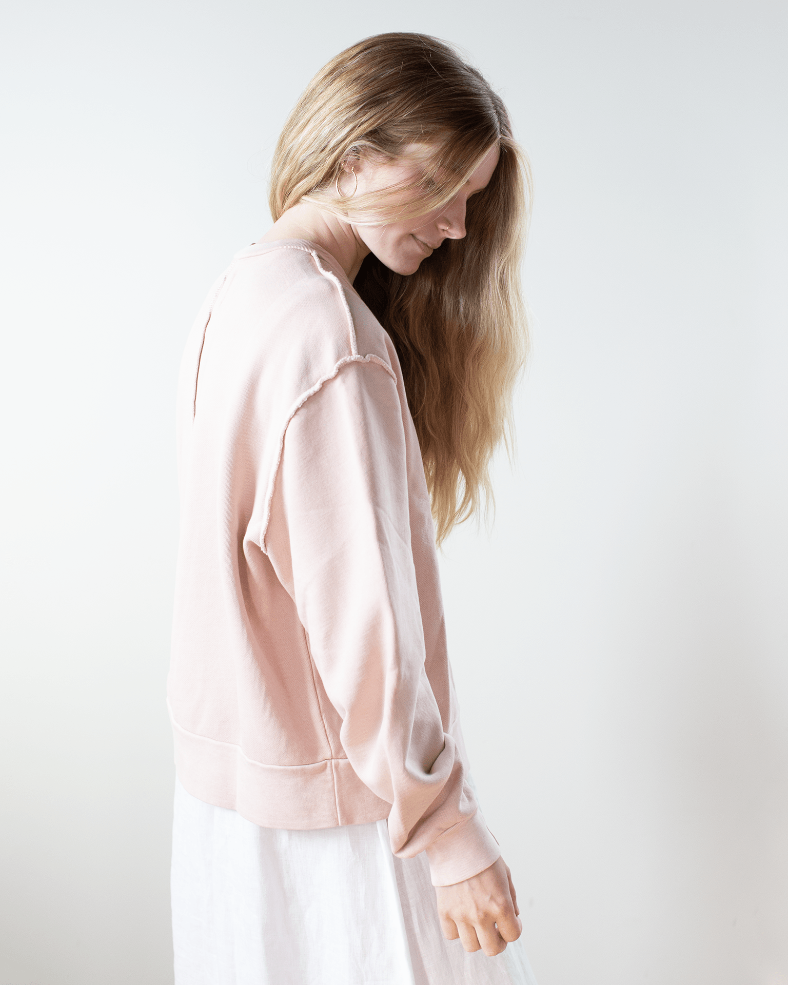 NSF Hayes Oversize Crew Sweatshirt in Rosy
