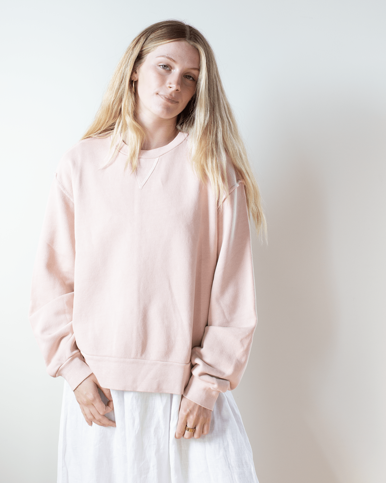 NSF Hayes Oversize Crew Sweatshirt in Rosy