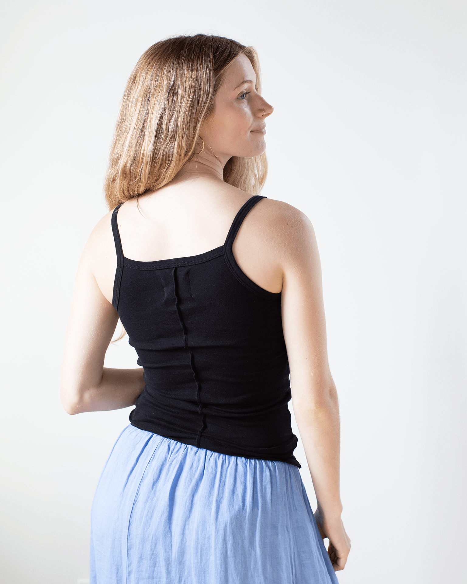 NSF Kai Fitted Rib Cami Tank in Black