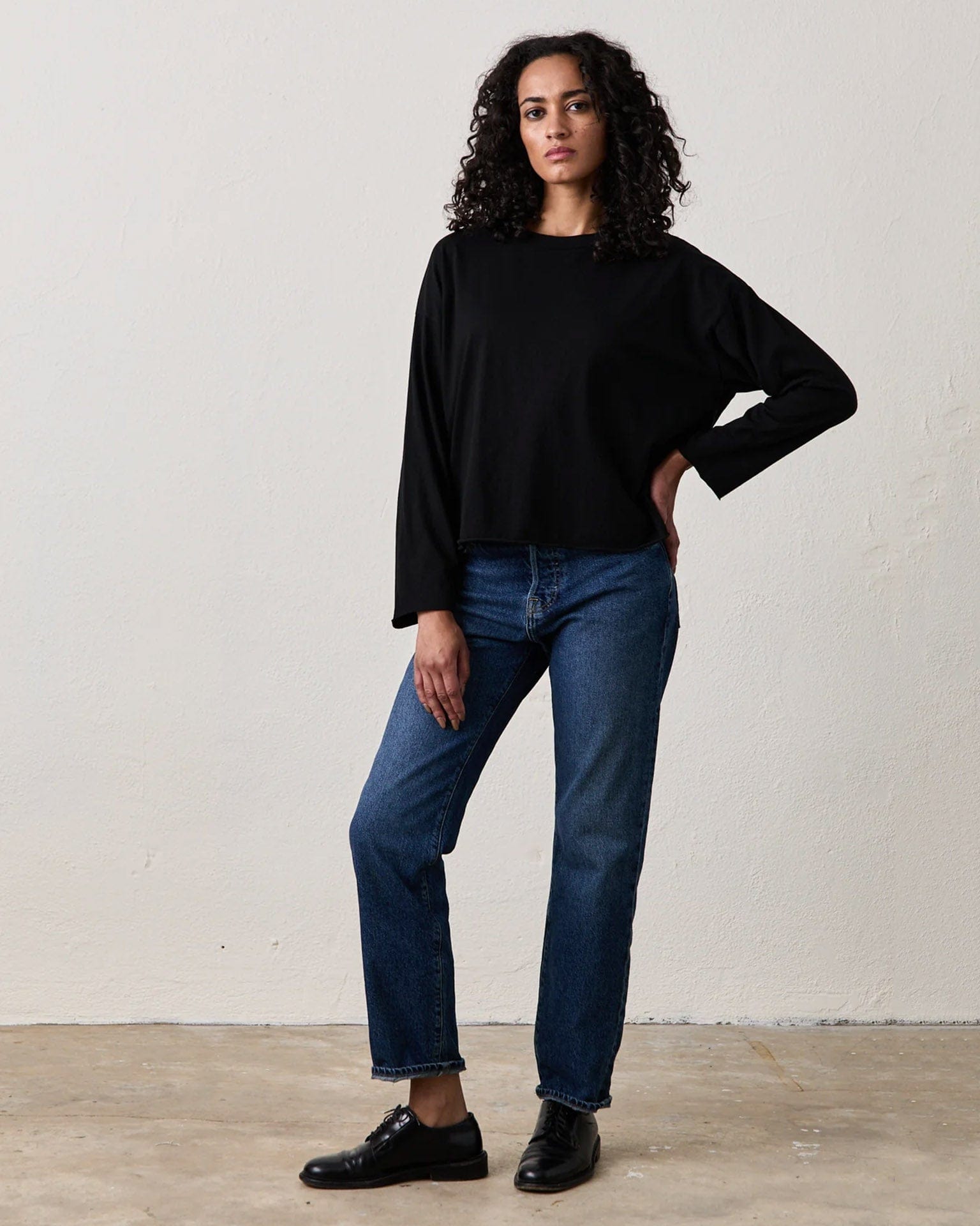 NSF Loffler L/S Crew Tee in Black