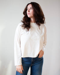 NSF Loffler Slub L/S Crew T in Ivory