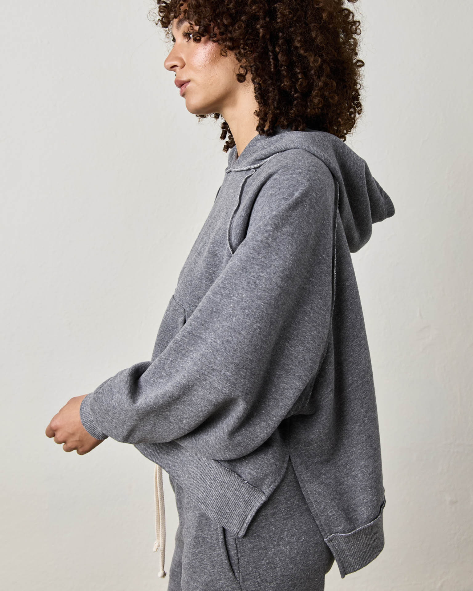 NSF Luma Oversize FT Poncho in Charcoal Heather Grey