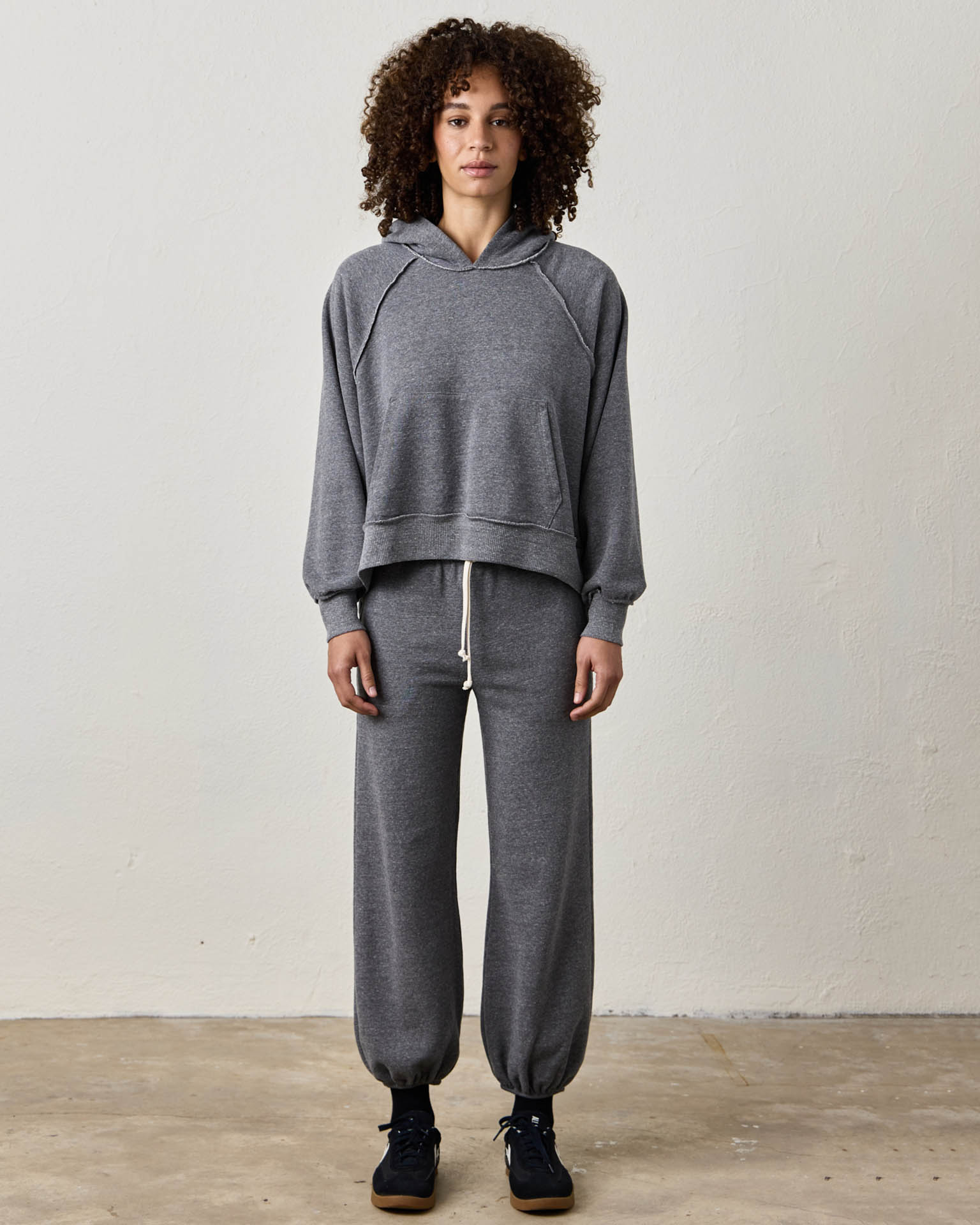 NSF Luma Oversize FT Poncho in Charcoal Heather Grey