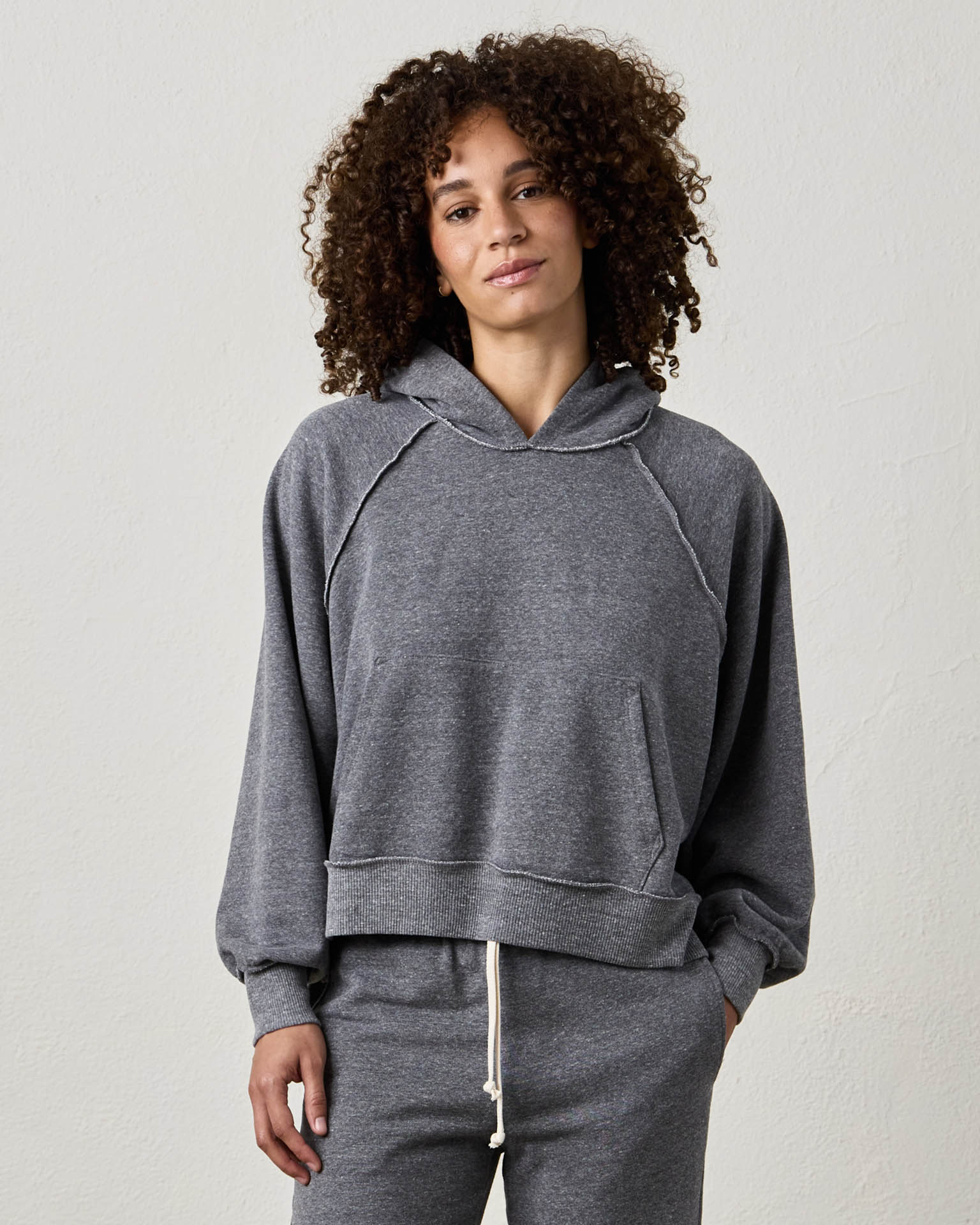 NSF Luma Oversize FT Poncho in Charcoal Heather Grey