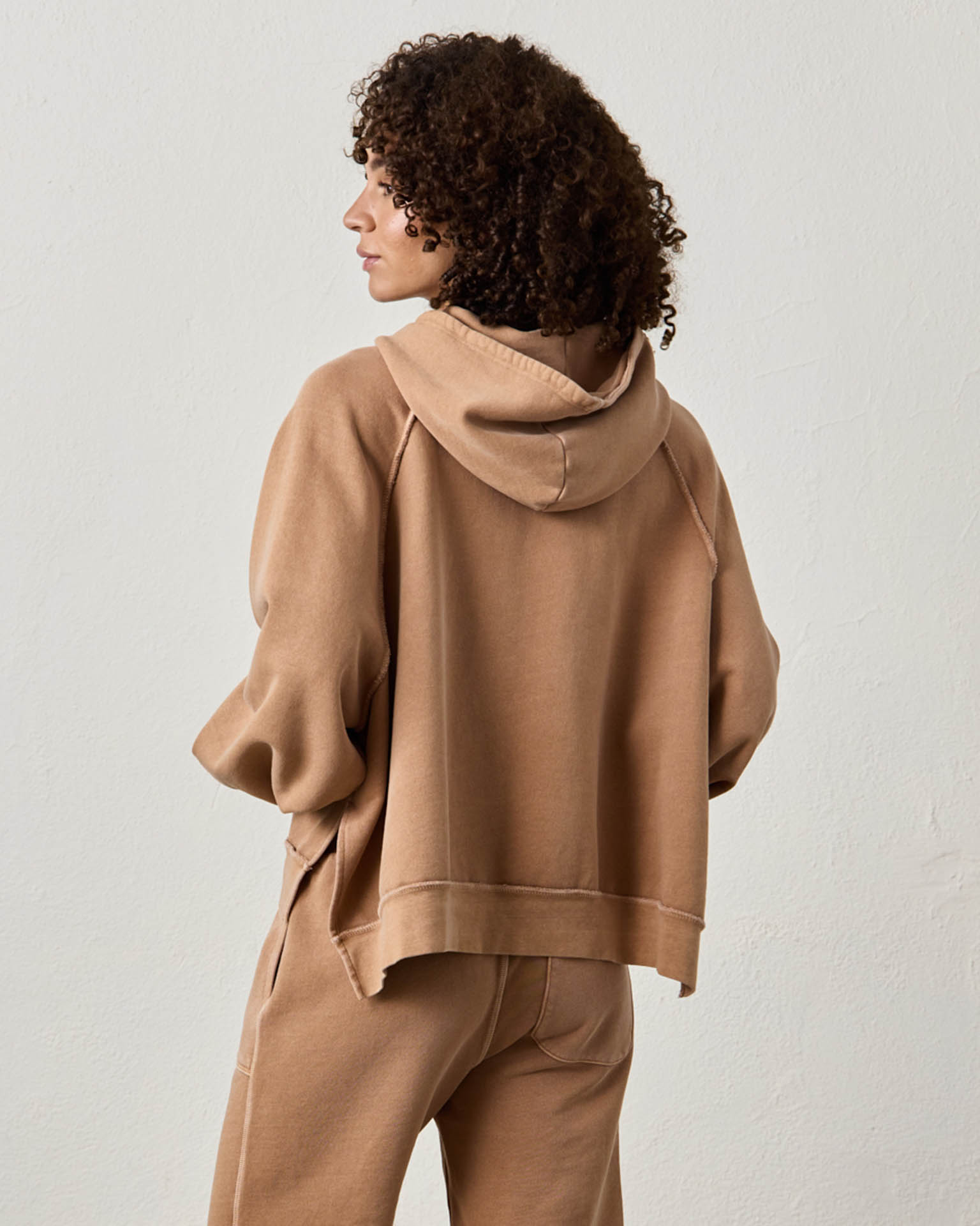 NSF Clothing Luma Oversize FT Poncho in Faded Caramel