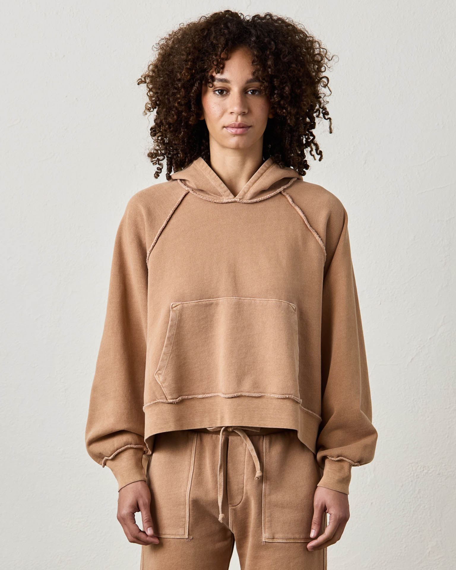 NSF Clothing Luma Oversize FT Poncho in Faded Caramel