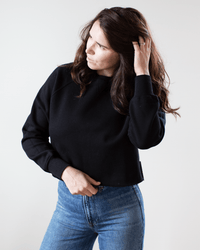 NSF Marco Crop Vintage Crew in Black