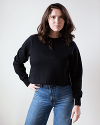 NSF Marco Crop Vintage Crew in Black