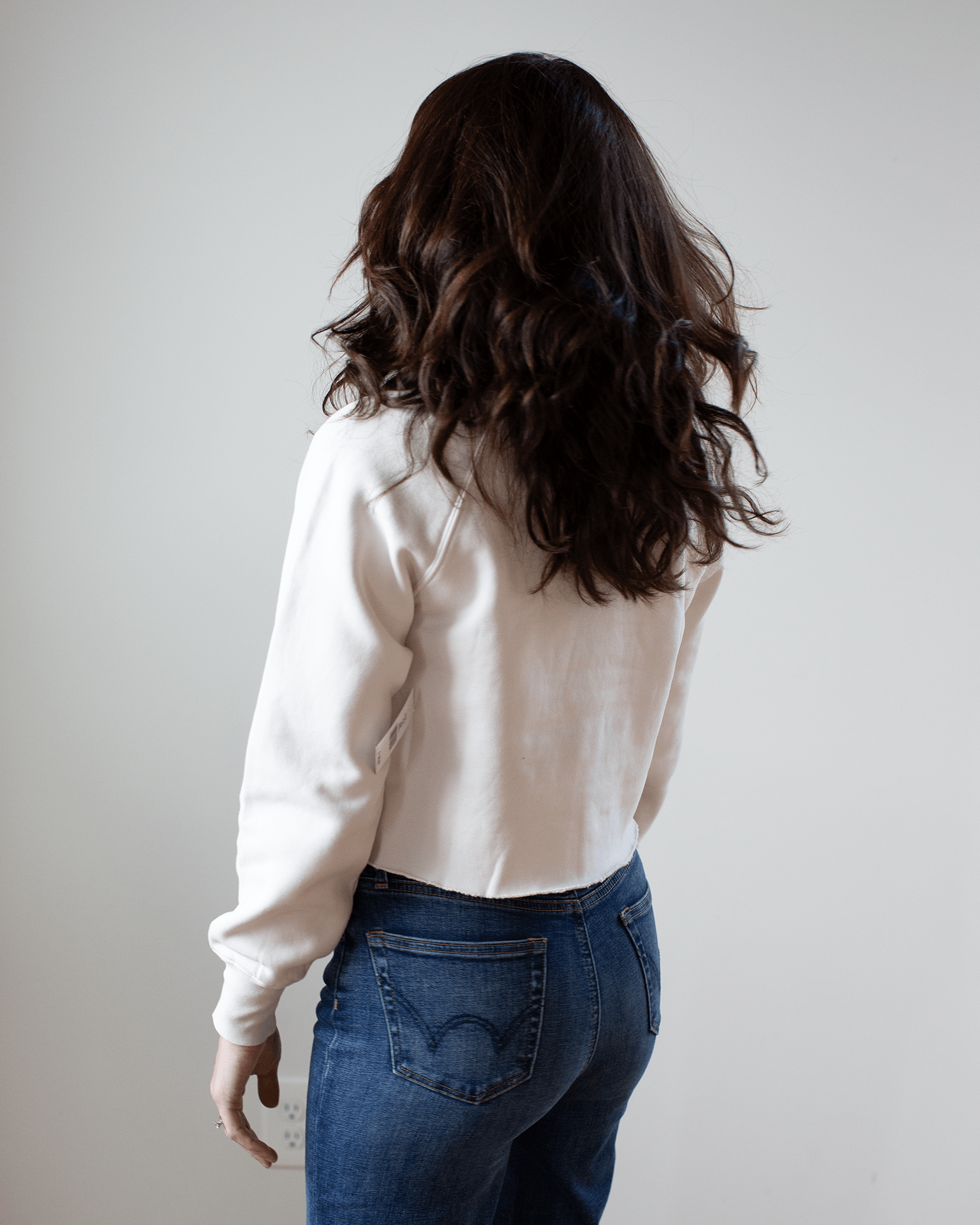 NSF Marco Crop Vintage Crew in Ivory