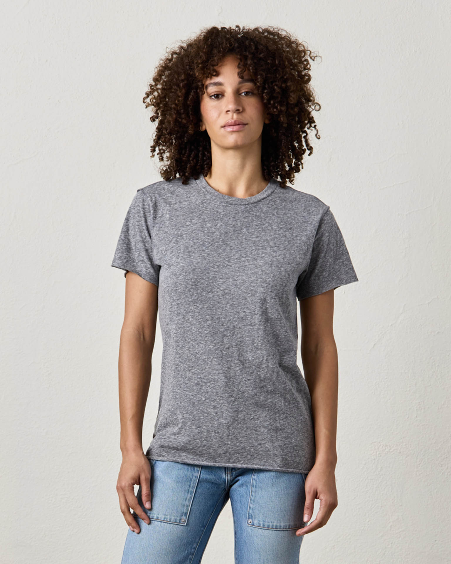 Moore Relaxed Jersey Tee in Charcoal Heather Grey