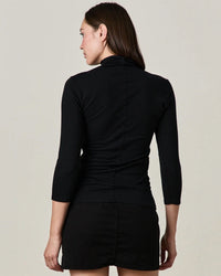 NSF Petra 3/4 Sleeve Mock Neck in Black