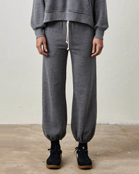NSF Clothing Shane Billow Melange Terry Sweatpant in Charcoal Heather Grey