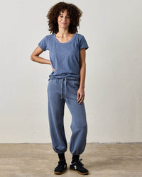 Shane Genie Loop Terry Sweatpant in Faded Indigo - Bliss Boutiques