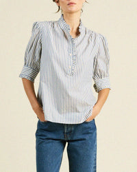 Noah Blouse in Oceanview Stripe - Bliss Boutiques