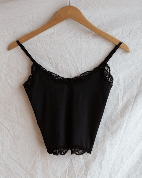 Only Hearts Del w/ Lace Cropped Cami in Black - Bliss Boutiques