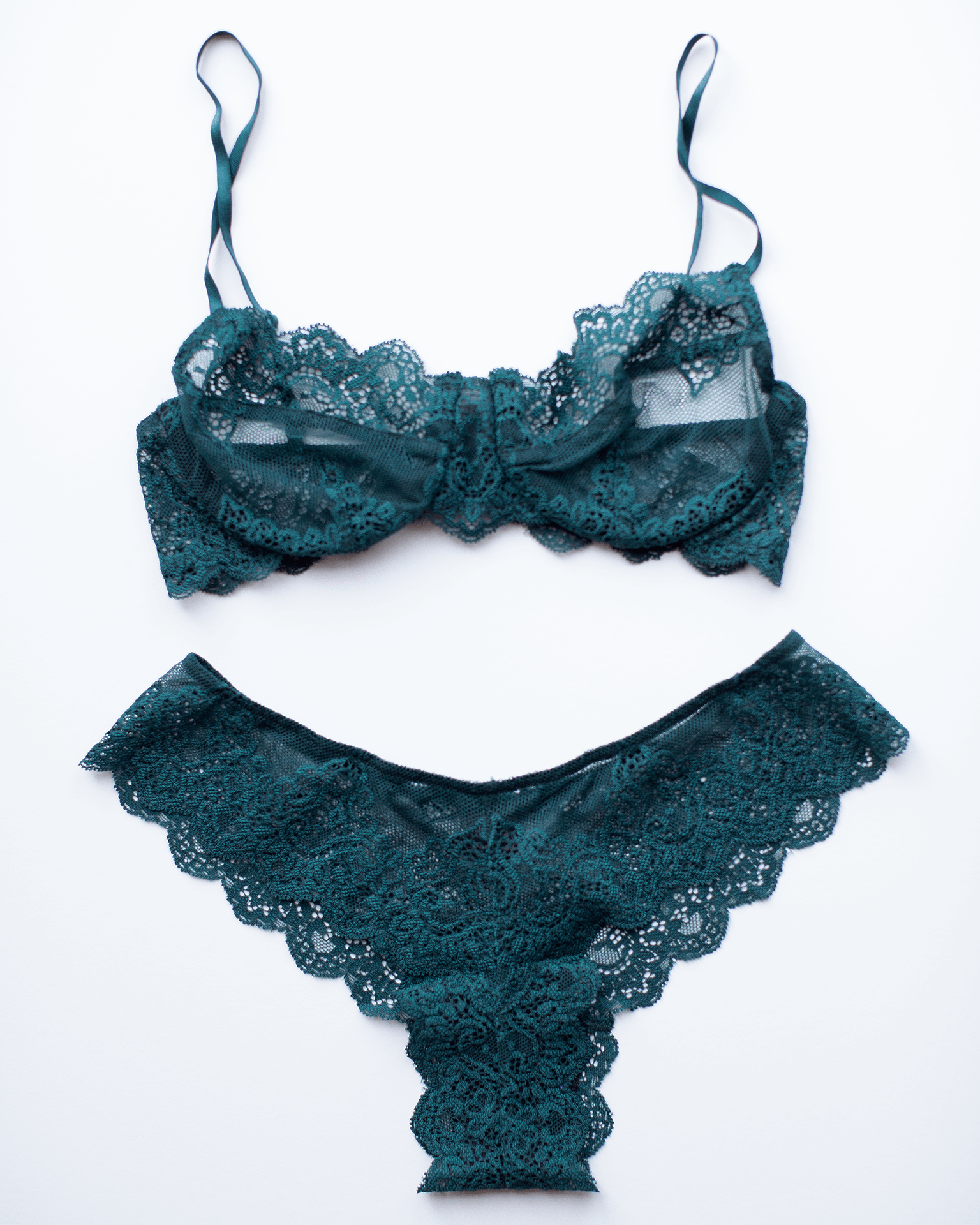 Only Hearts Underwire Bra & Brazilian Bikini Set in Juniper
