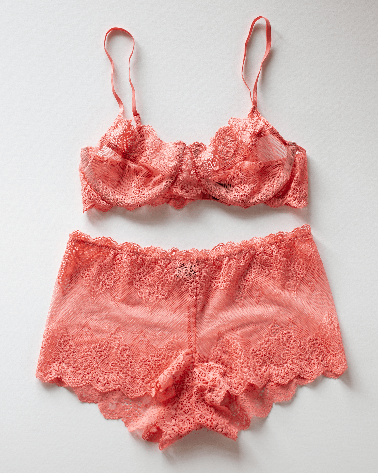 Only Hearts Underwire Bra & Hipster Set in Tangerine