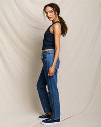 perfectwhitetee Blondie - Structured Rib Bra Friendly Tank in Navy 3 - Bliss Boutiques