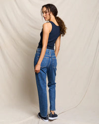 perfectwhitetee Blondie - Structured Rib Bra Friendly Tank in Navy 4 - Bliss Boutiques