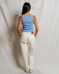 perfectwhitetee Blondie - Structured Rib Bra Friendly Tank in Pacific Blue 4 - Bliss Boutiques