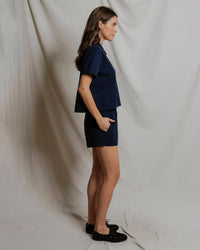 perfectwhitetee Charlie - Tennessee Jersey Short Sleeve Polo in Navy 3 - Bliss Boutiques
