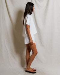 perfectwhitetee Charlie - Tennessee Jersey Short Sleeve Polo in White 3 - Bliss Boutiques