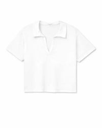 perfectwhitetee Charlie - Tennessee Jersey Short Sleeve Polo in White 5 - Bliss Boutiques