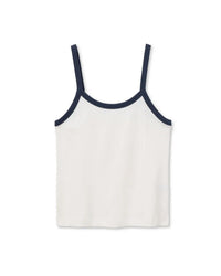 perfectwhitetee Cherry - Cotton Ringer Tank in Bright Ivory + Navy 4 - Bliss Boutiques