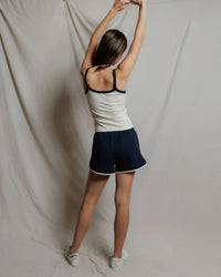 perfectwhitetee Cherry - Cotton Ringer Tank in Bright Ivory + Navy 3 - Bliss Boutiques