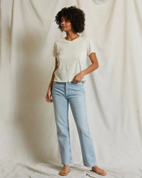 perfectwhitetee Harley - Cotton Short Sleeve Boxy Crew Tee in Bright Ivory 2 - Bliss Boutiques