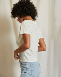 perfectwhitetee Harley - Cotton Short Sleeve Boxy Crew Tee in Bright Ivory 4 - Bliss Boutiques
