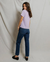 perfectwhitetee Harley - Cotton Short Sleeve Boxy Crew Tee in Ultraviolet 4 - Bliss Boutiques