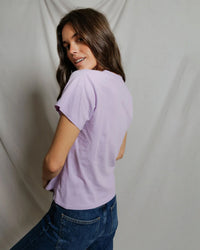 perfectwhitetee Hendrix - Cotton Short Sleeve Boxy V Neck Tee in Ultraviolet 5 - Bliss Boutiques