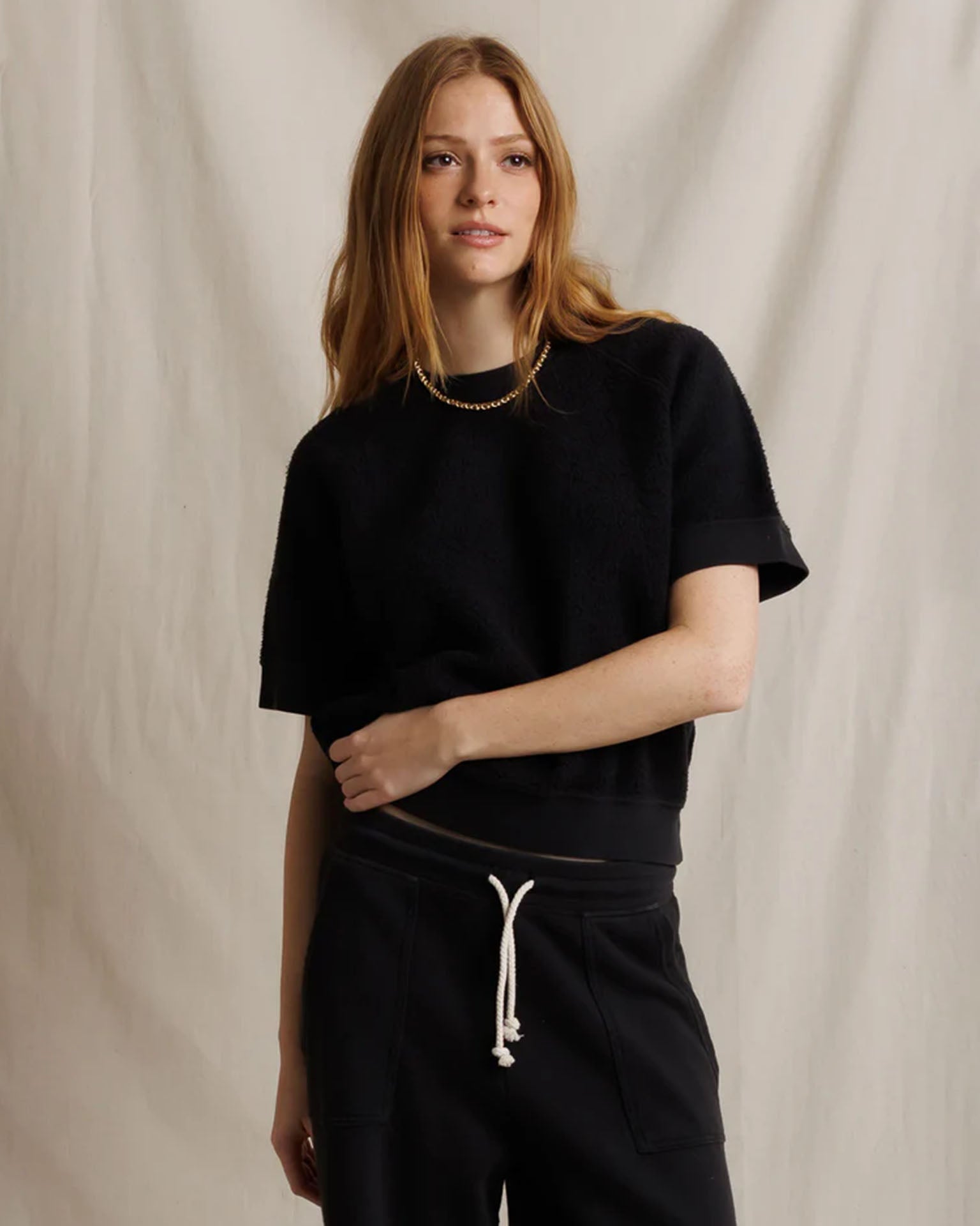 Kennedy - Core Fleece Short Sleeve in Vintage Black