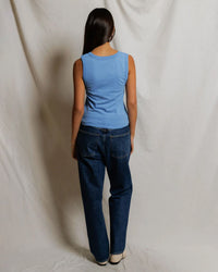 perfectwhitetee Khara - Crispy Cotton Tank in Pacific Blue 5 - Bliss Boutiques