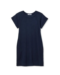 perfectwhitetee Laurie - Japanese Jersey Short Sleeve Dress in Navy 4 - Bliss Boutiques