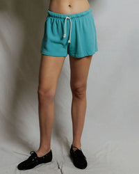 perfectwhitetee Layla - French Terry Sweat Shorts in Teal Blue 1 - Bliss Boutiques