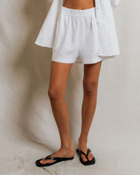 perfectwhitetee Malin - Linen Shorts in White 1 - Bliss Boutiques