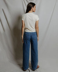 perfectwhitetee Val - Hemp Milk Cotton V Neck Tee in Natural 5 - Bliss Boutiques