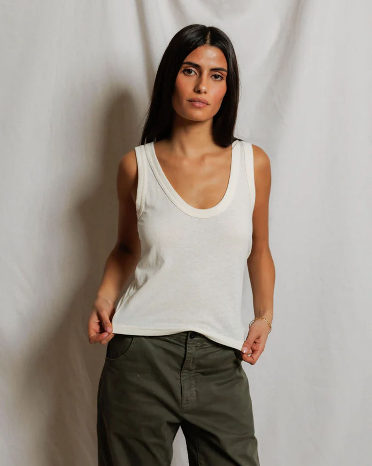Vicky - Hemp Milk Cotton Tank in Natural