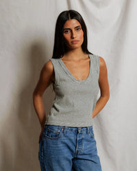 perfectwhitetee Vicky - Stripe Hemp Milk Cotton Tank in Natural/ Black Stripe 3 - Bliss Boutiques