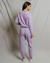 perfectwhitetee Ziggy - Inside Out Fleece Long Sleeve Shrunken Crewneck Sweatshirt in Ultraviolet 3 - Bliss Boutiques