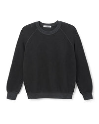 perfectwhitetee Ziggy - Inside Out Fleece Long Sleeve Shrunken Crewneck Sweatshirt in Vintage Black 4 - Bliss Boutiques