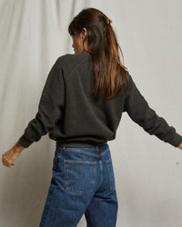 perfectwhitetee Ziggy - Inside Out Fleece Long Sleeve Shrunken Crewneck Sweatshirt in Vintage Black 1 - Bliss Boutiques