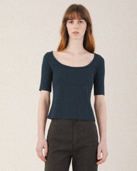 Prairie Underground 1/4 Sleeve Bardot Tee in Deep Teal 1 - Bliss Boutiques