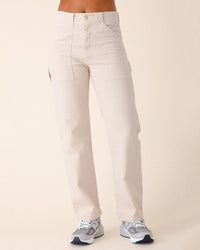 Canvas Utility Pant in Natural - Bliss Boutiques