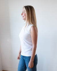 Prairie Underground Clothing Sleeveless Mockneck in White