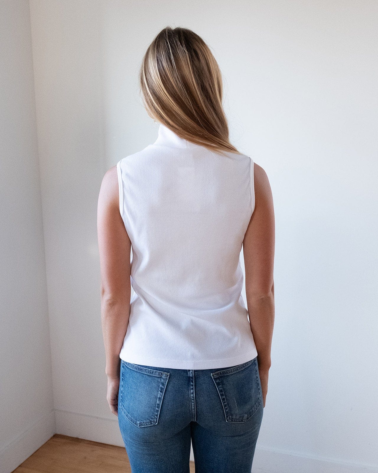 Prairie Underground Clothing Sleeveless Mockneck in White